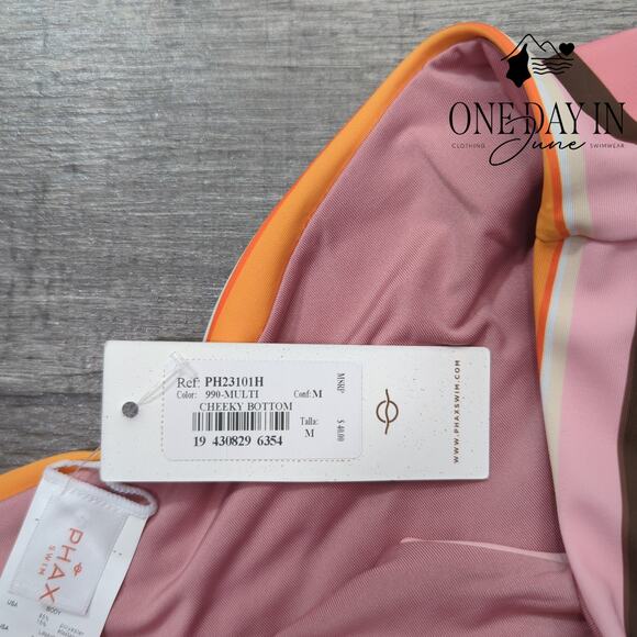 Phax Striped Cheeky Bikini Bottom Size M - Picture 2 of 5